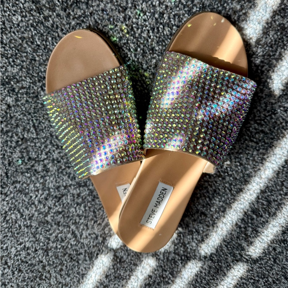 Steve Madden Women's Sparkling Rhinestone Sandals - Silver